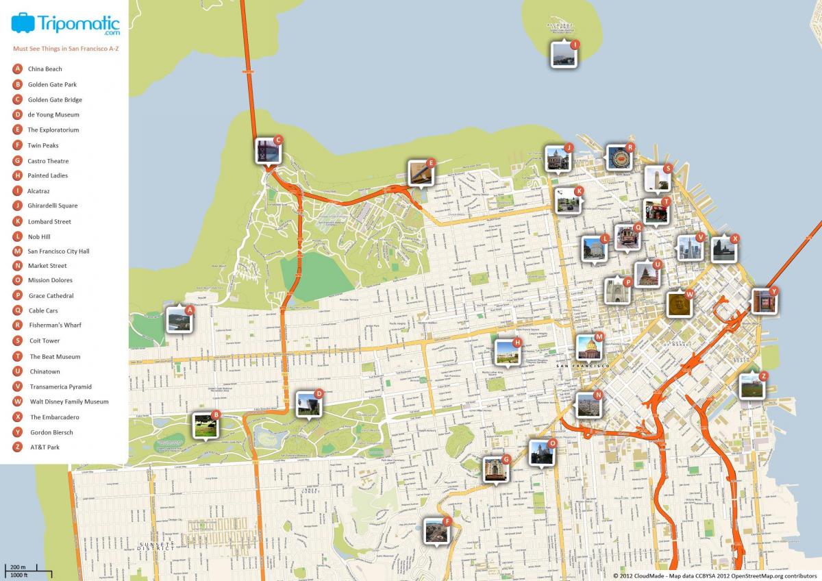 San Francisco sights map