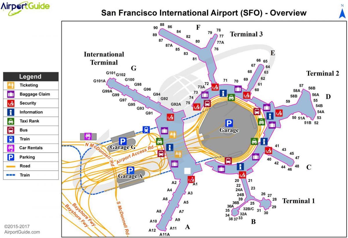 San Francisco airport terminal map