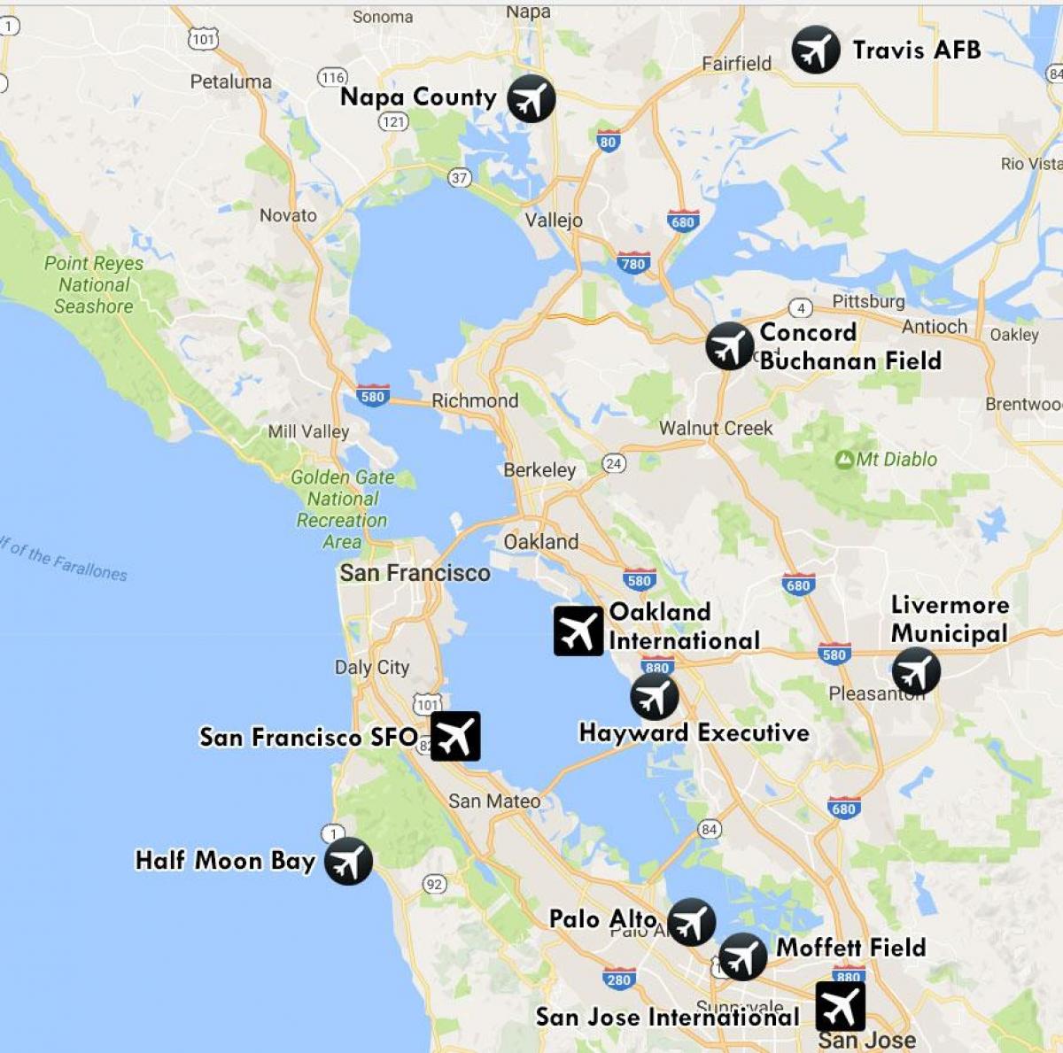 San Francisco airports map