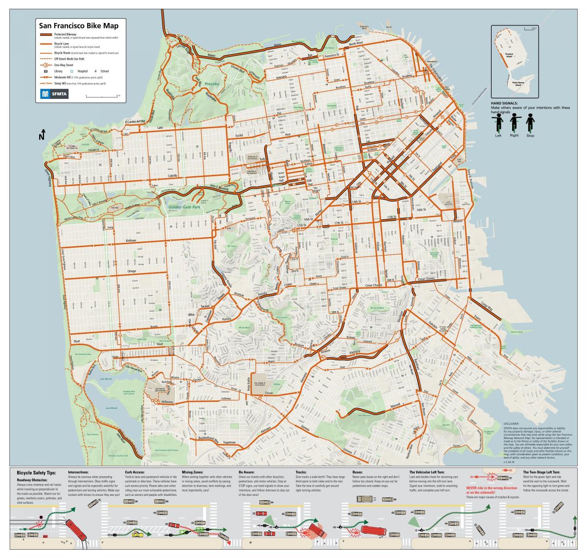 San Francisco bike lane map