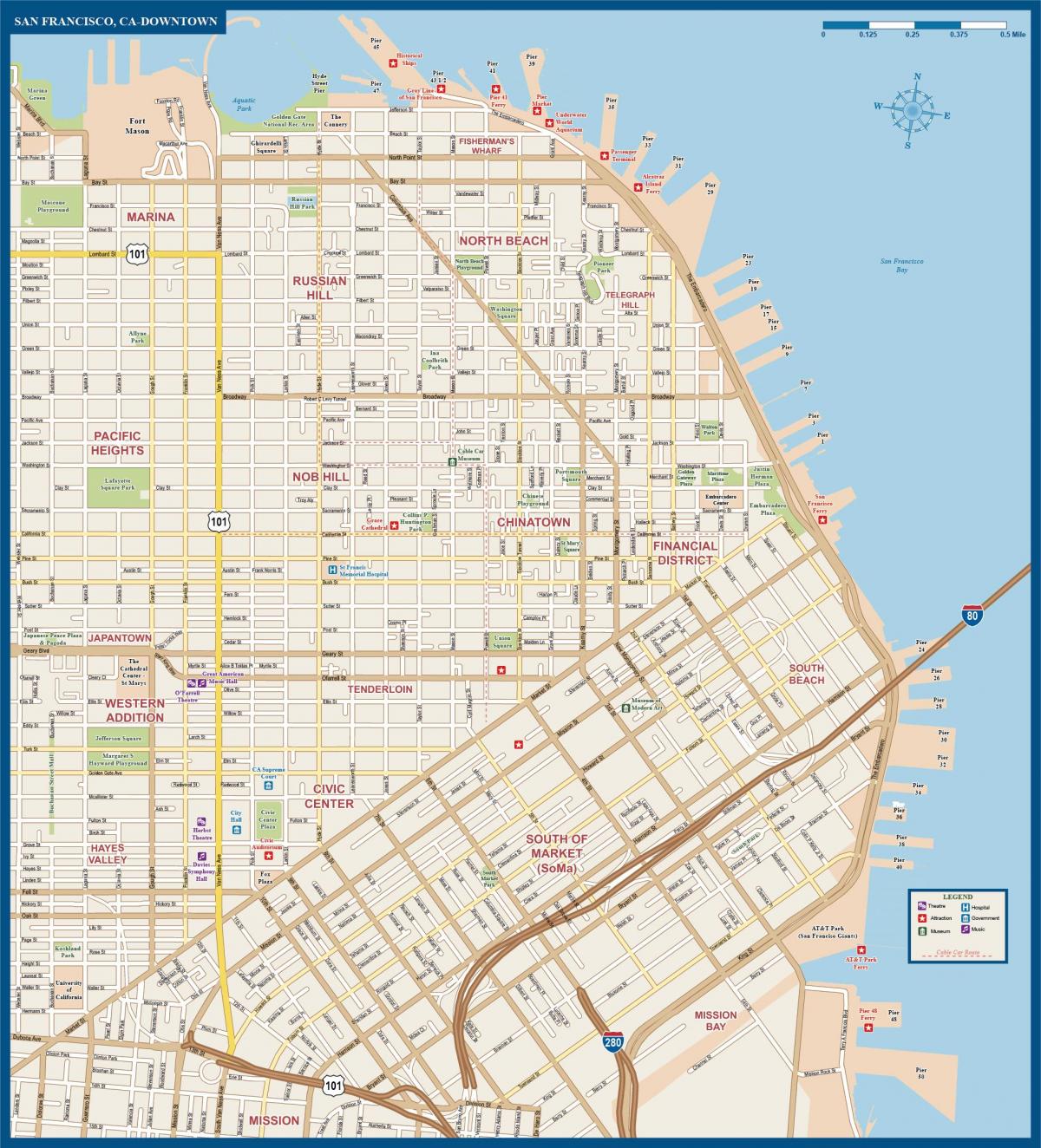 San Francisco city center map