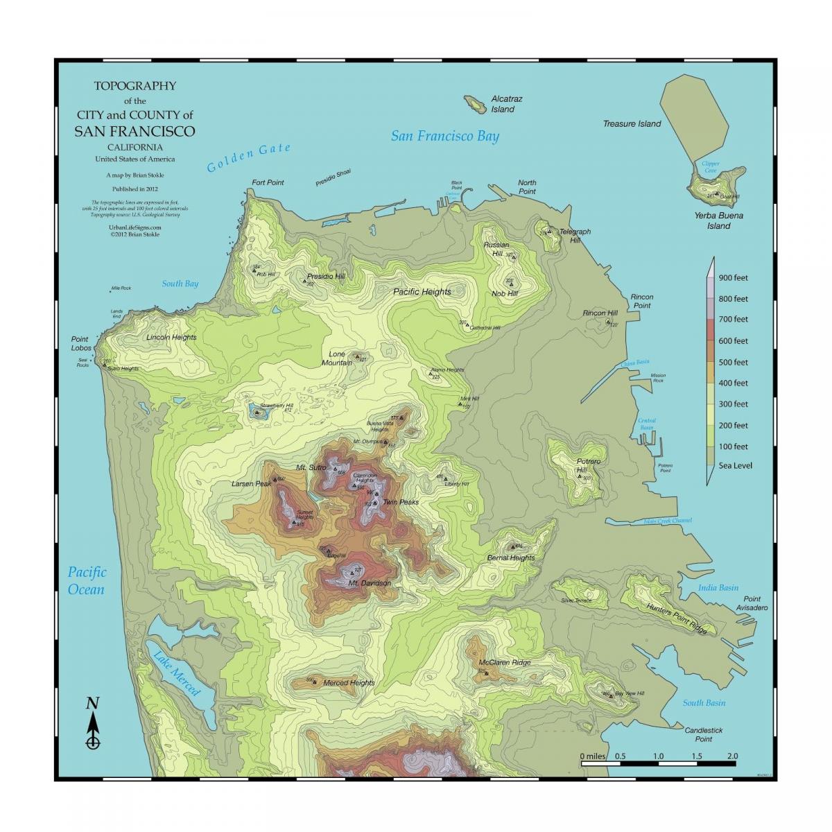 San Francisco elevation map