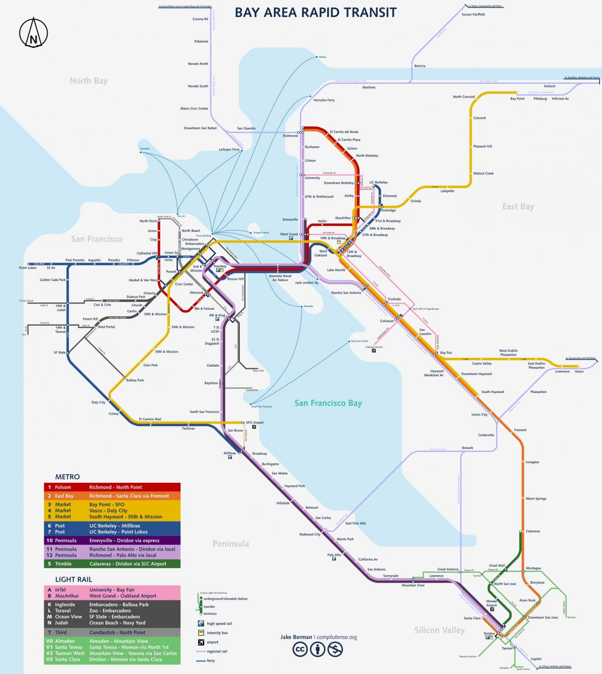 San Francisco railway stations map